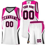 Custom White Pink and Black Color Block Sports Uniform Basketball Jersey | BuyFootballJersey
