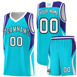 Custom Sky Blue Royal and White Color Block Sports Uniform Basketball Jersey | BuyFootballJersey