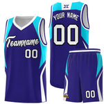 Custom Royal Sky Blue and White Color Block Sports Uniform Basketball Jersey | BuyFootballJersey