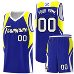 Custom Royal Yellow and White Color Block Sports Uniform Basketball Jersey | BuyFootballJersey