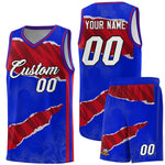 Custom Royal Red-Black Tear Graffiti Pattern Sports Uniform Basketball Jersey | BuyFootballJersey