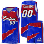 Custom Royal Red-Crimson Tear Graffiti Pattern Sports Uniform Basketball Jersey | BuyFootballJersey