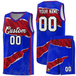 Custom Royal Red-Black Tear Graffiti Pattern Sports Uniform Basketball Jersey | BuyFootballJersey