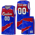 Custom Royal Red-Crimson Tear Graffiti Pattern Sports Uniform Basketball Jersey | BuyFootballJersey