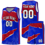 Custom Royal Red-Crimson Tear Graffiti Pattern Sports Uniform Basketball Jersey | BuyFootballJersey