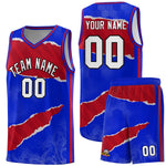 Custom Royal Red-Crimson Tear Graffiti Pattern Sports Uniform Basketball Jersey | BuyFootballJersey