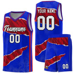 Custom Royal Red-Black Tear Graffiti Pattern Sports Uniform Basketball Jersey | BuyFootballJersey