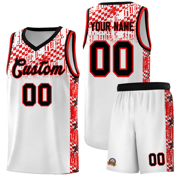 Custom White Mosaic Stars Pattern Sports Uniform Basketball Jersey | BuyFootballJersey