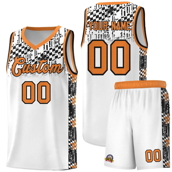 Custom White Mosaic Stars Pattern Sports Uniform Basketball Jersey | BuyFootballJersey