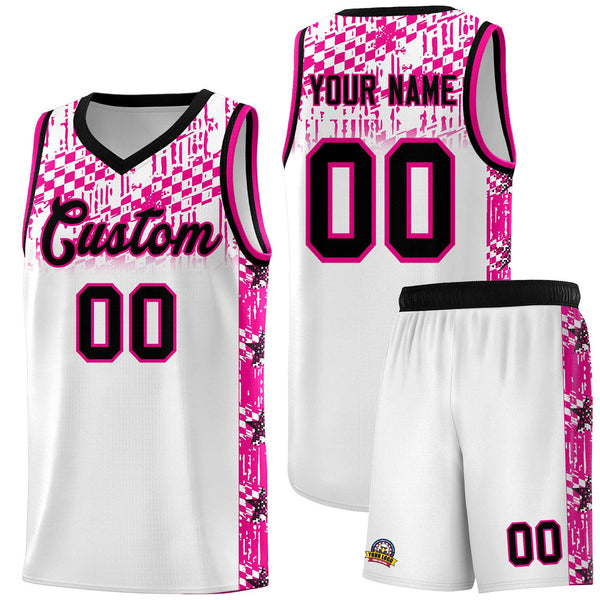 Custom White Mosaic Stars Pattern Sports Uniform Basketball Jersey | BuyFootballJersey