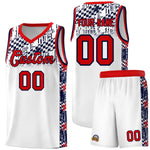 Custom White Mosaic Stars Pattern Sports Uniform Basketball Jersey | BuyFootballJersey