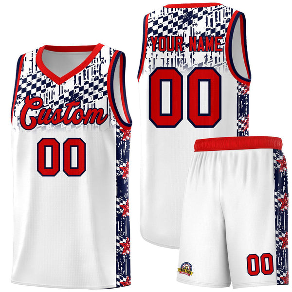 Custom White Mosaic Stars Pattern Sports Uniform Basketball Jersey | BuyFootballJersey