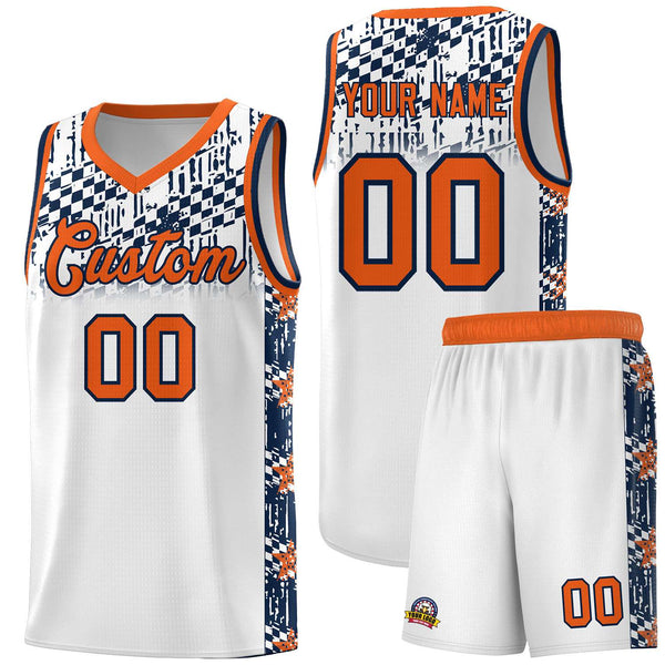 Custom White Mosaic Stars Pattern Sports Uniform Basketball Jersey | BuyFootballJersey