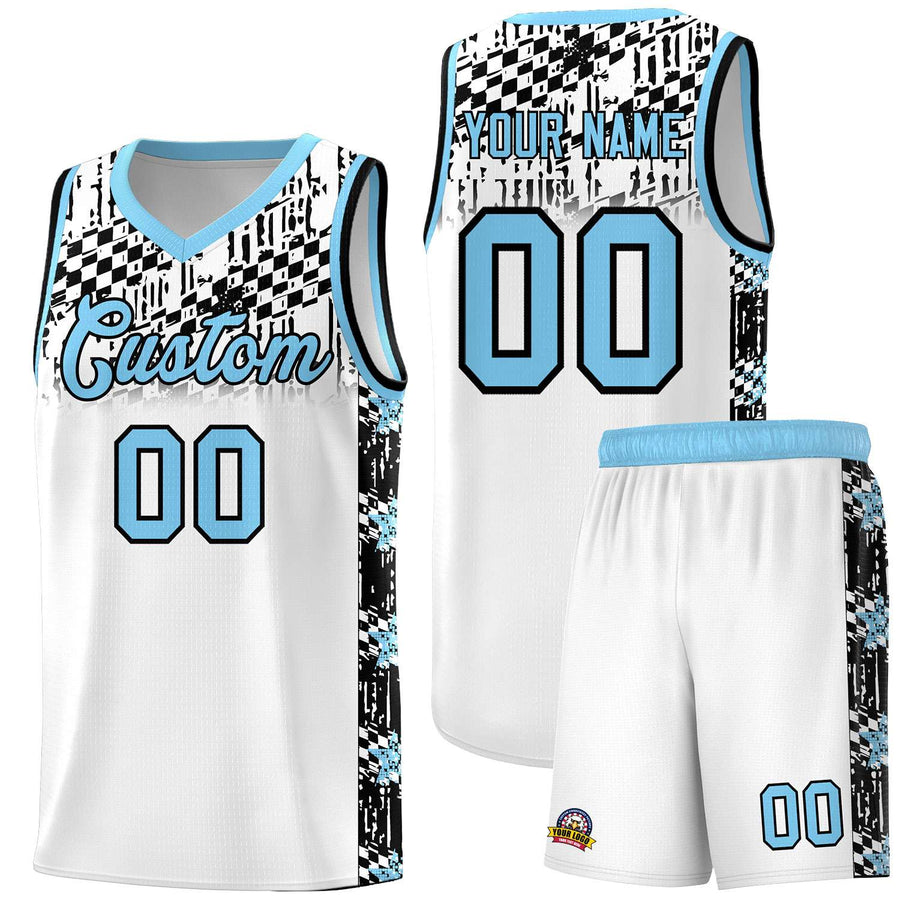 Custom White Mosaic Stars Pattern Sports Uniform Basketball Jersey | BuyFootballJersey
