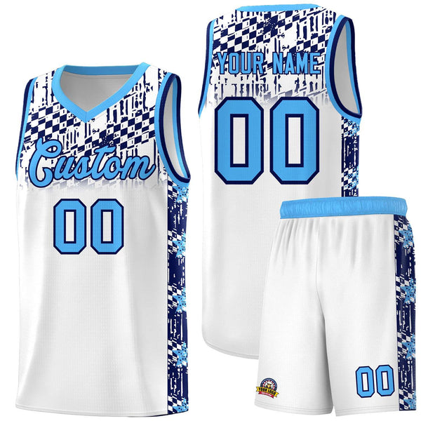 Custom White Mosaic Stars Pattern Sports Uniform Basketball Jersey | BuyFootballJersey