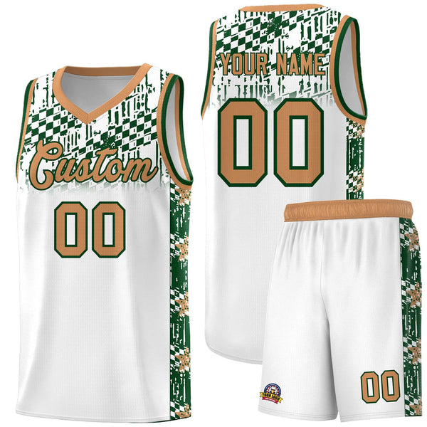 Custom White Mosaic Stars Pattern Sports Uniform Basketball Jersey | BuyFootballJersey