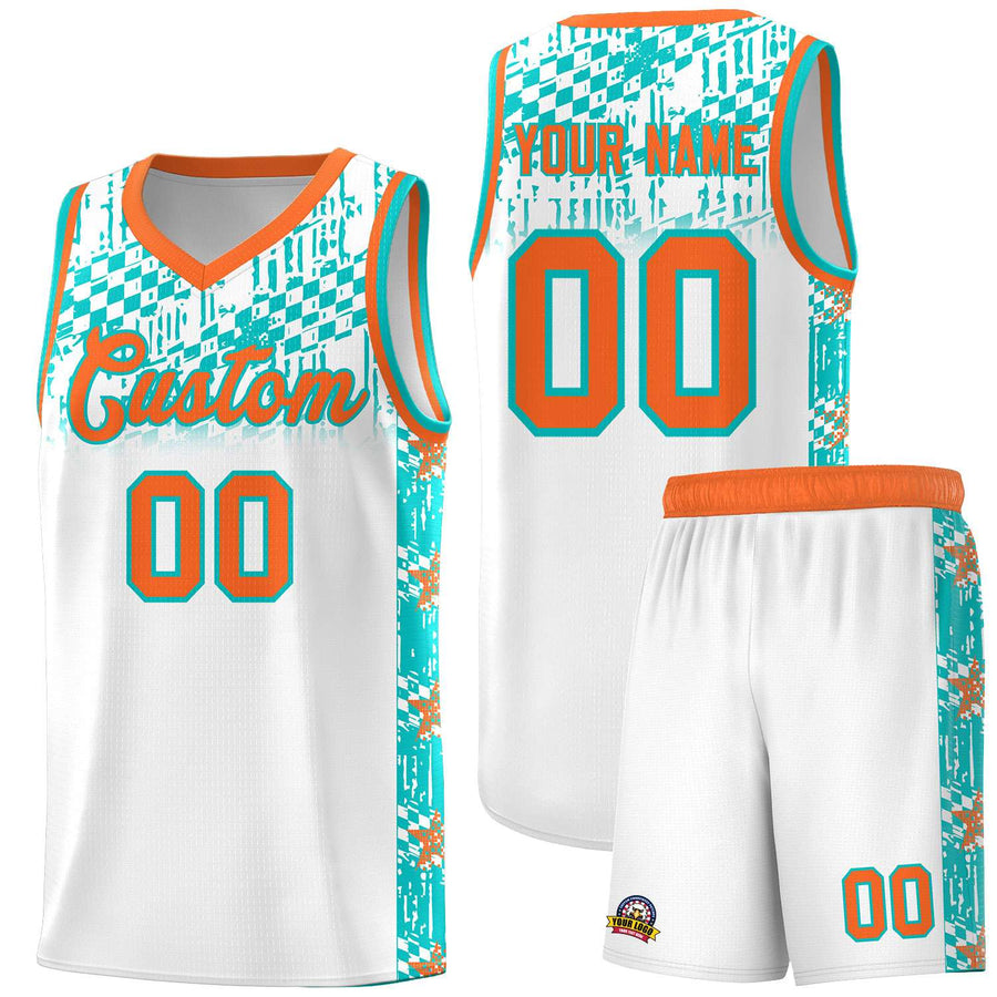 Custom White Mosaic Stars Pattern Sports Uniform Basketball Jersey | BuyFootballJersey