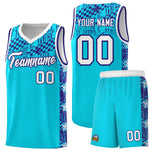 Custom Sky Blue Mosaic Stars Pattern Sports Uniform Basketball Jersey | BuyFootballJersey