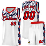 Custom White Mosaic Stars Pattern Sports Uniform Basketball Jersey | BuyFootballJersey
