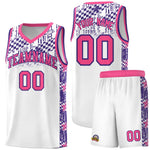 Custom White Mosaic Stars Pattern Sports Uniform Basketball Jersey | BuyFootballJersey