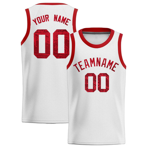 Custom White Sequined Tops Athletic Basketball Jersey | BuyFootballJersey