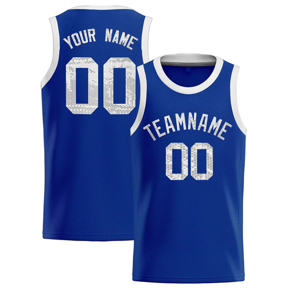 Custom Royal Sequined Tops Athletic Basketball Jersey | BuyFootballJersey