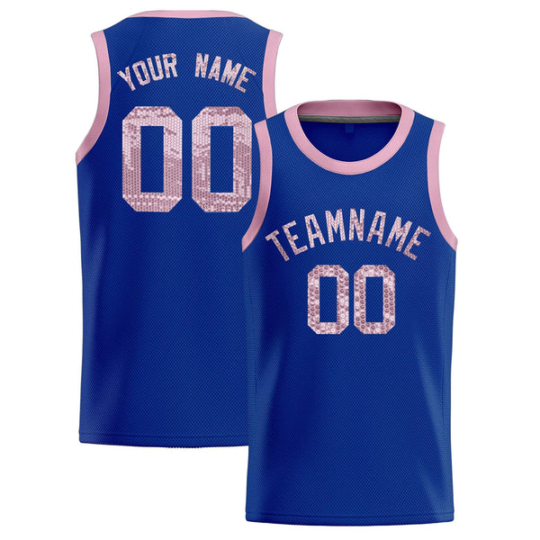 Custom Royal Sequined Tops Athletic Basketball Jersey | BuyFootballJersey