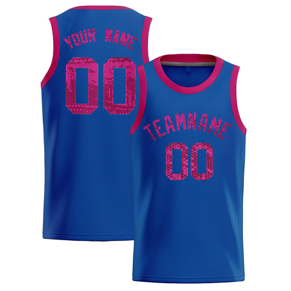 Custom Royal Sequined Tops Athletic Basketball Jersey | BuyFootballJersey