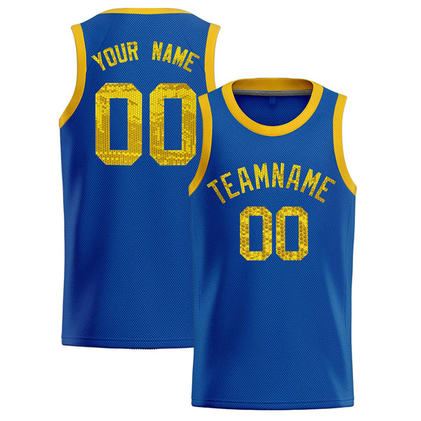 Custom Royal Sequined Tops Athletic Basketball Jersey | BuyFootballJersey