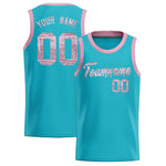 Custom Sky Blue Sequined Tops Athletic Basketball Jersey | BuyFootballJersey