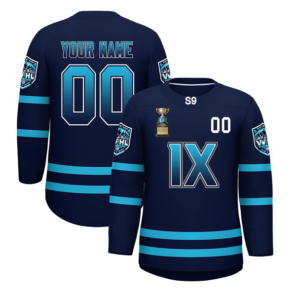 Custom VVHL S9 Navy Hockey Jersey | BuyFootballJersey