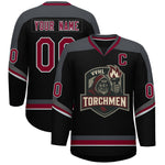 Custom VVHL S9 Torchmen Black White Hockey Jersey | BuyFootballJersey