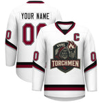 Custom VVHL S9 Torchmen Black White Hockey Jersey | BuyFootballJersey