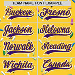 Custom Gold Purple Ice Cream Pattern Personalized V-Neck Hockey Jersey | BuyFootballJersey