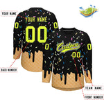 Custom Black Fluorescent Green Ice Cream Pattern Personalized V-Neck Hockey Jersey | BuyFootballJersey