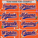 Custom Orange Royal Blue Ice Cream Pattern Personalized V-Neck Hockey Jersey | BuyFootballJersey