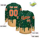 Custom Green Orange Ice Cream Pattern Personalized V-Neck Hockey Jersey | BuyFootballJersey