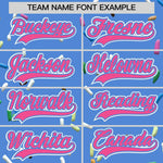 Custom Powder Blue Pink Ice Cream Pattern Personalized V-Neck Hockey Jersey | BuyFootballJersey
