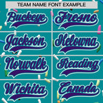 Custom Teal Purple Ice Cream Pattern Personalized V-Neck Hockey Jersey | BuyFootballJersey