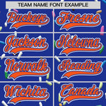 Custom Royal Blue Orange Ice Cream Pattern Personalized V-Neck Hockey Jersey | BuyFootballJersey