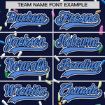 Custom Navy Powder Blue Ice Cream Pattern Personalized V-Neck Hockey Jersey | BuyFootballJersey