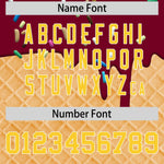 Custom Crimson Gold Ice Cream Pattern Personalized V-Neck Hockey Jersey | BuyFootballJersey