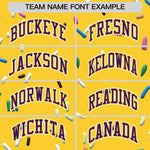 Custom Gold Purple Ice Cream Pattern Personalized V-Neck Hockey Jersey | BuyFootballJersey