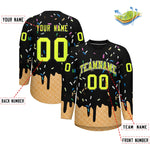 Custom Black Fluorescent Green Ice Cream Pattern Personalized V-Neck Hockey Jersey | BuyFootballJersey