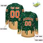 Custom Green Orange Ice Cream Pattern Personalized V-Neck Hockey Jersey | BuyFootballJersey