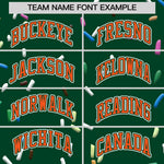 Custom Green Orange Ice Cream Pattern Personalized V-Neck Hockey Jersey | BuyFootballJersey