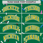 Custom Kelly Green Gold Ice Cream Pattern Personalized V-Neck Hockey Jersey | BuyFootballJersey