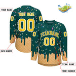 Custom Midnight Green Gold Ice Cream Pattern Personalized V-Neck Hockey Jersey | BuyFootballJersey