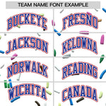 Custom White Royal Blue Ice Cream Pattern Personalized V-Neck Hockey Jersey | BuyFootballJersey