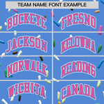Custom Powder Blue Pink Ice Cream Pattern Personalized V-Neck Hockey Jersey | BuyFootballJersey